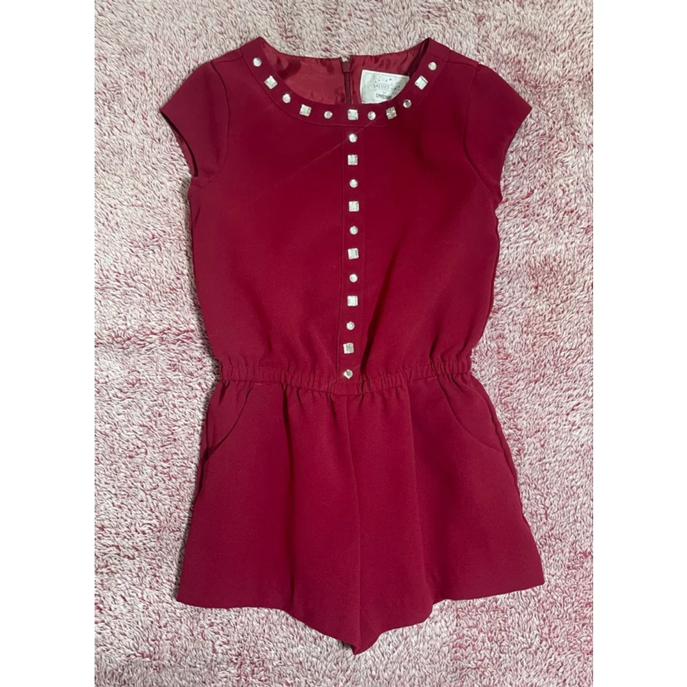 Girls Gymboree “All Dressed Up” size 6 Red Embellished Romper